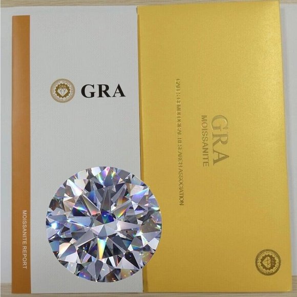 GRA Certified Loose Moissanite Round Stones D VVS1 All Sizes 3mm - Picture 1 of 9